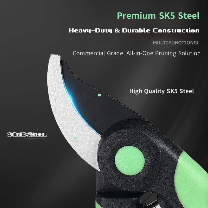 DIY Gardening Pruning Shears Sharp Heavy Duty Bypass Garden Pruner with Ergonomic Non-Slip Handle